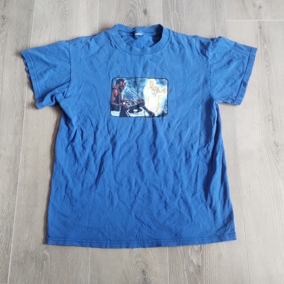 Vintage Sonic Youth Shirt NYC Ghosts And Flowers M Blue Double Sided Cotton Crew